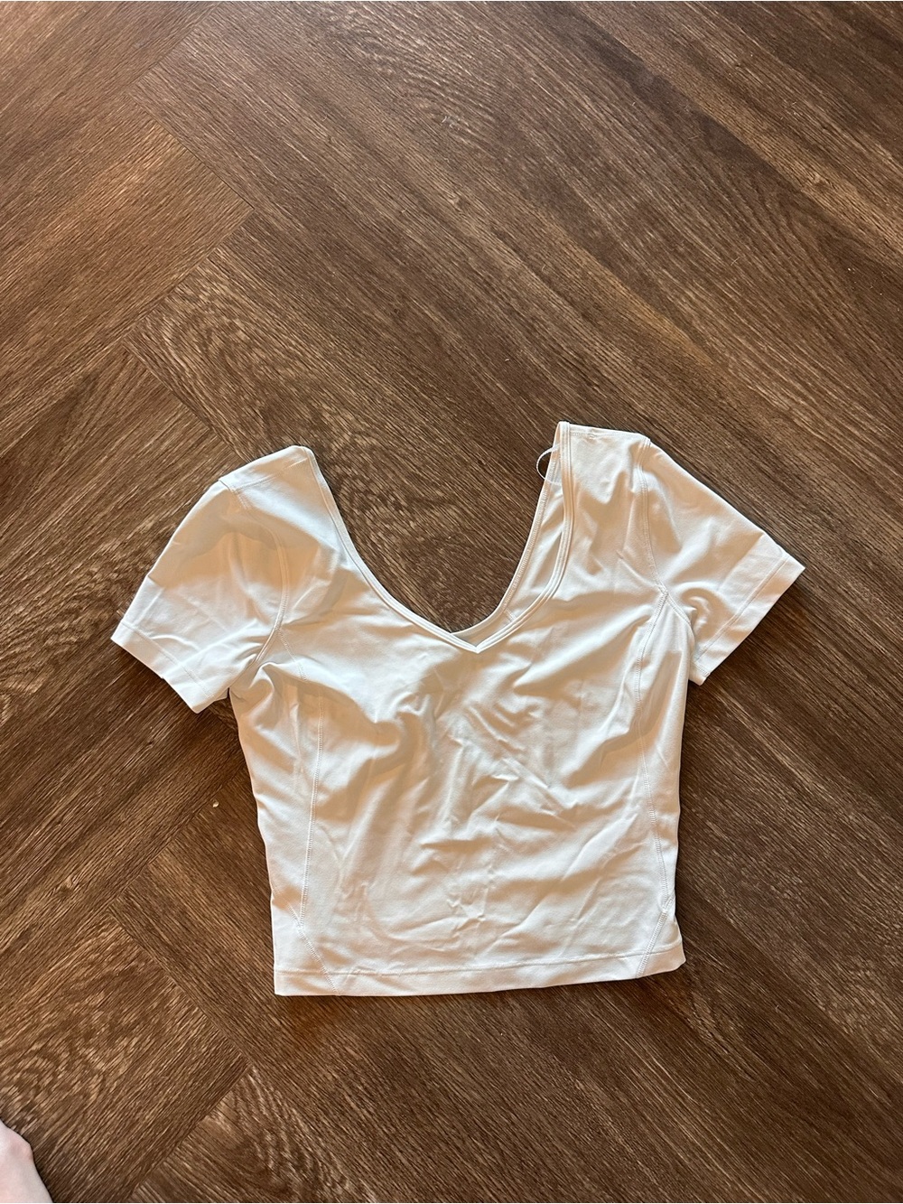 lululemon athletica White V-Neck Crop Top
